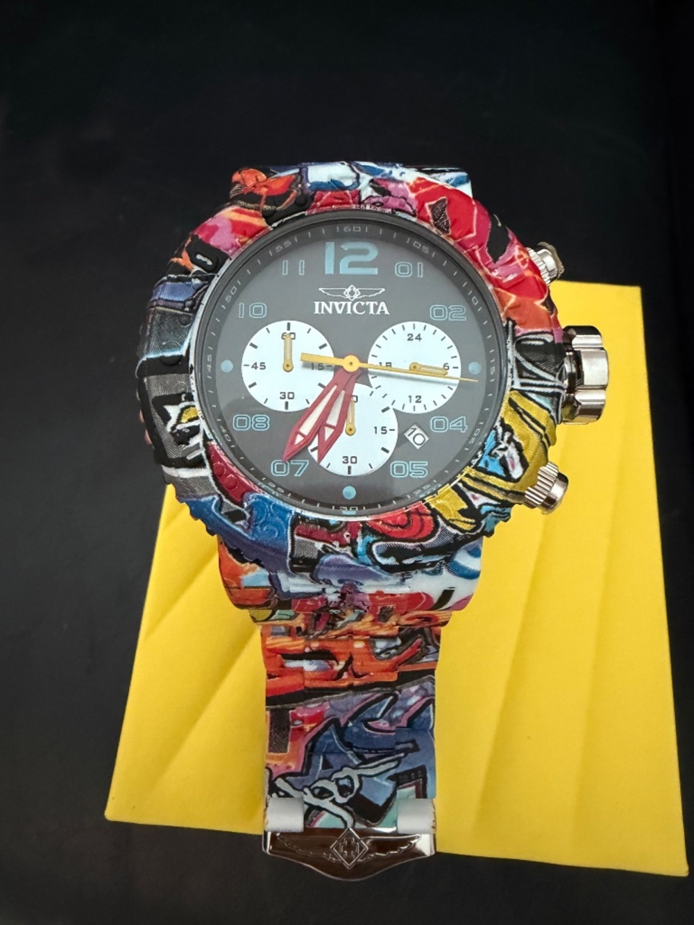 Invicta 52mm Aqua plating mens Grafitti watch New! - Picture 2 of 11